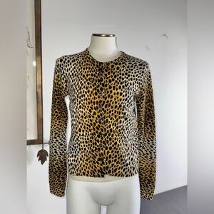 Y2k DOLCE & GABBANA Leopard Print Cashmere Sweater Cardigan